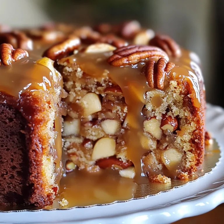 Apple Pecan Cake With Caramel Glaze