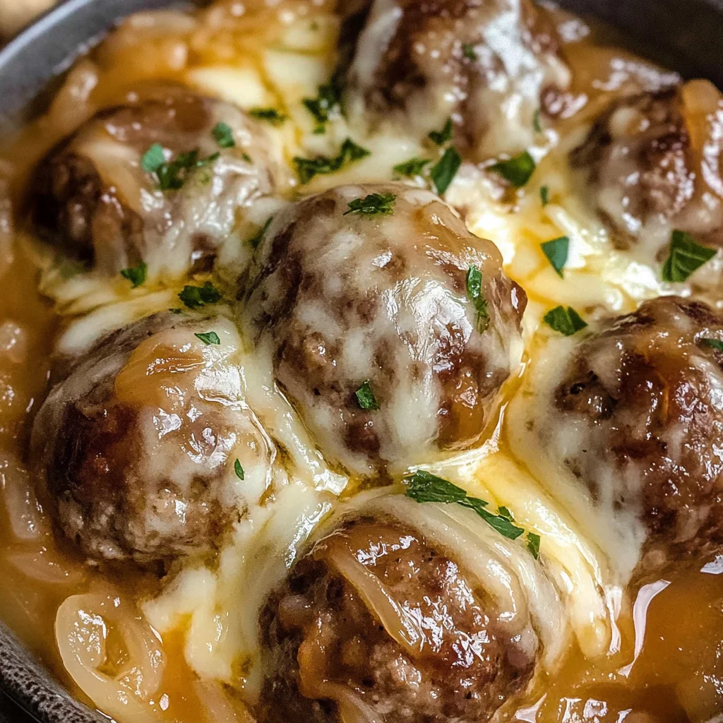 Crock Pot French Onion Meatballs