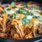 Crockpot Chicken Enchilada Casserole
