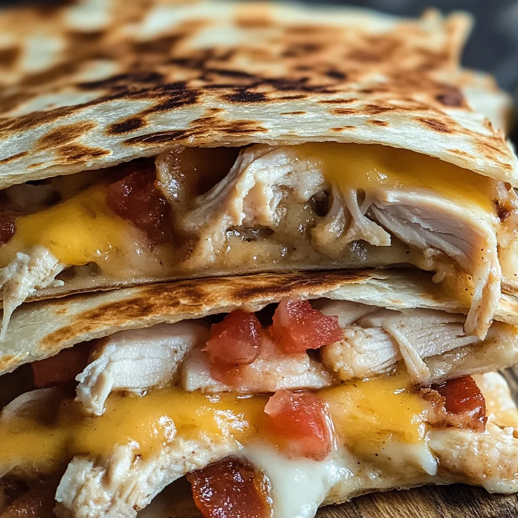 Easy Chicken Turkey Bacon Ranch Quesadilla
