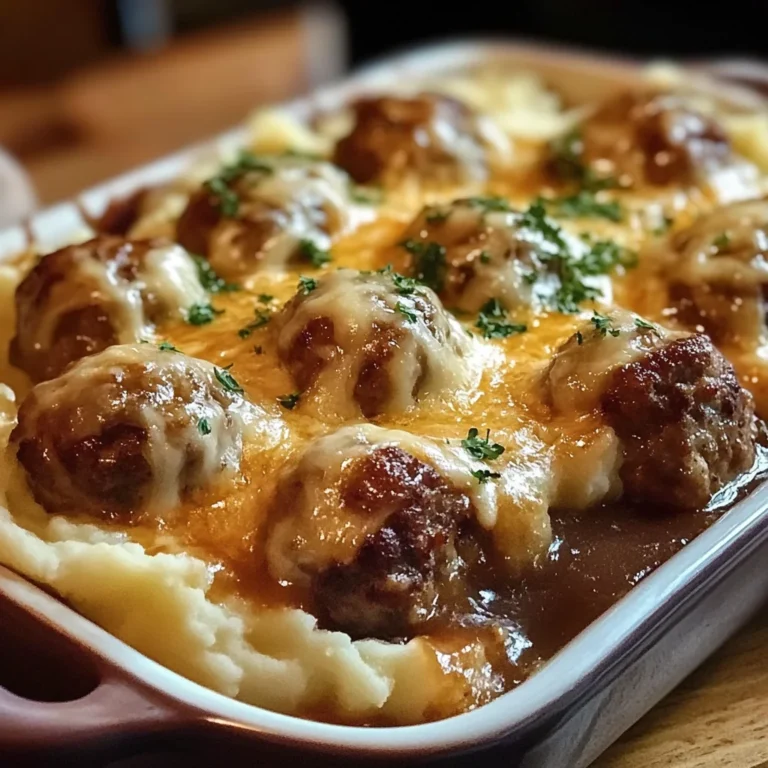 Meatball & Mashed Potato Bake