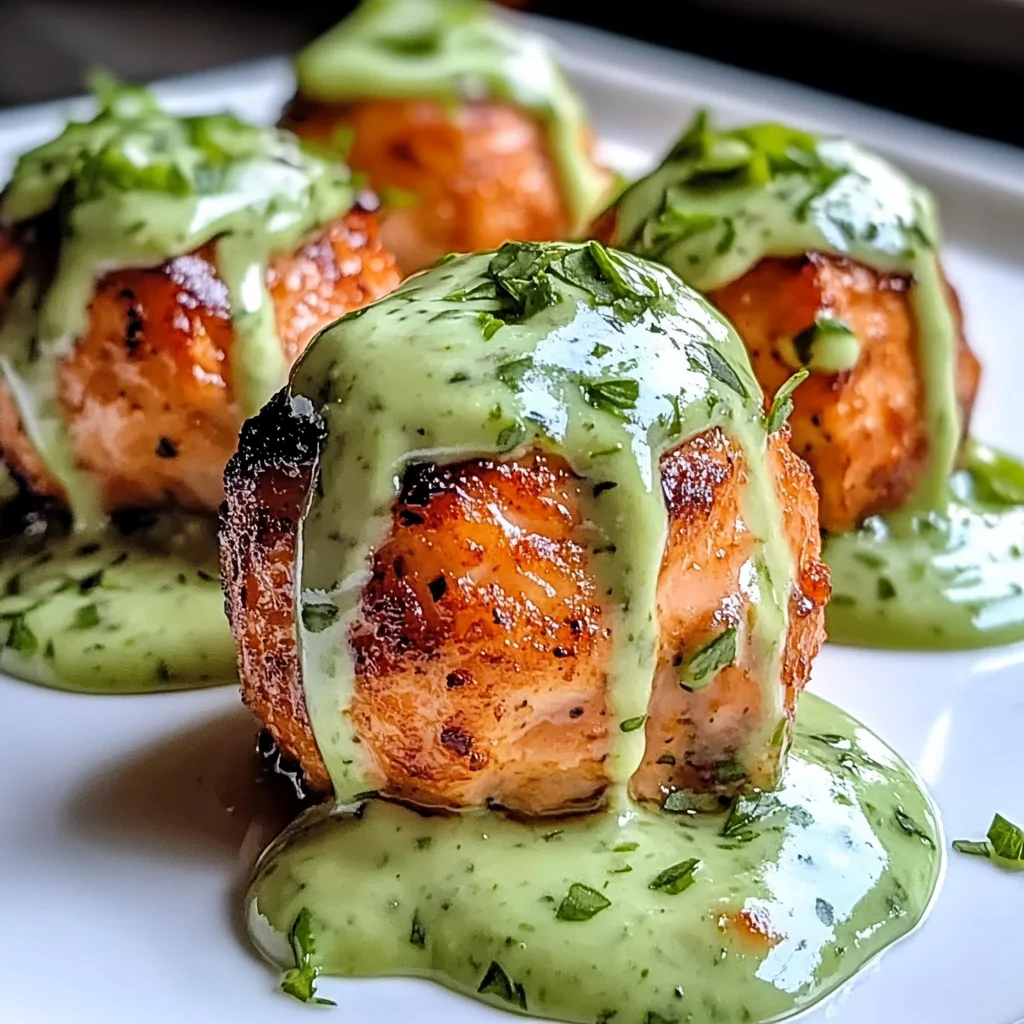 Salmon Balls with Creamy Avocado Sauce: Healthy Dinner Ideas