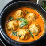 Soup Dumplings in Thai Red Curry Sauce