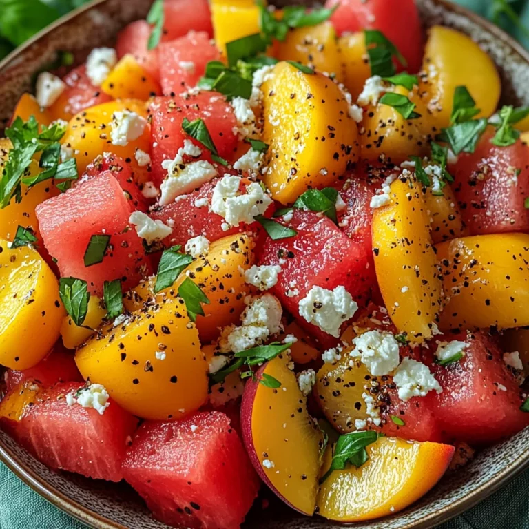 Watermelon Peach Salad – A Refreshing Gourmet Salad