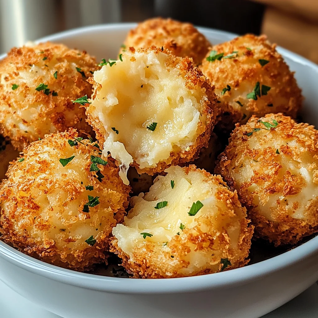 Air Fryer Cheesy Mashed Potato Balls