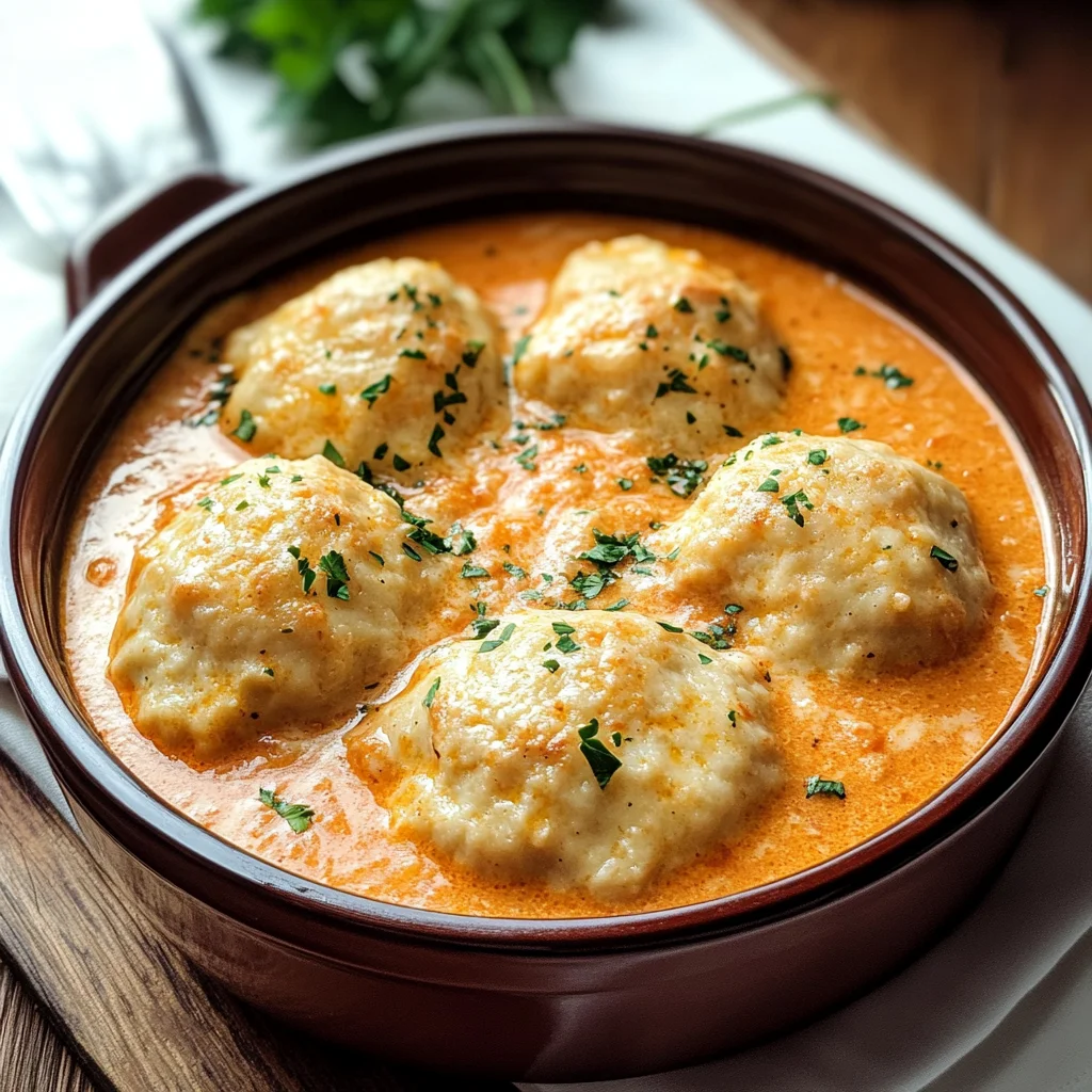 Best Tomato Soup with Cheddar Bay Dumplings