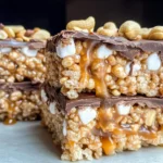 Caramel Peanut Rice Krispie Treats