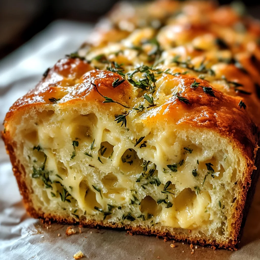 Cheese, Herb & Garlic Quick Bread (No Yeast)