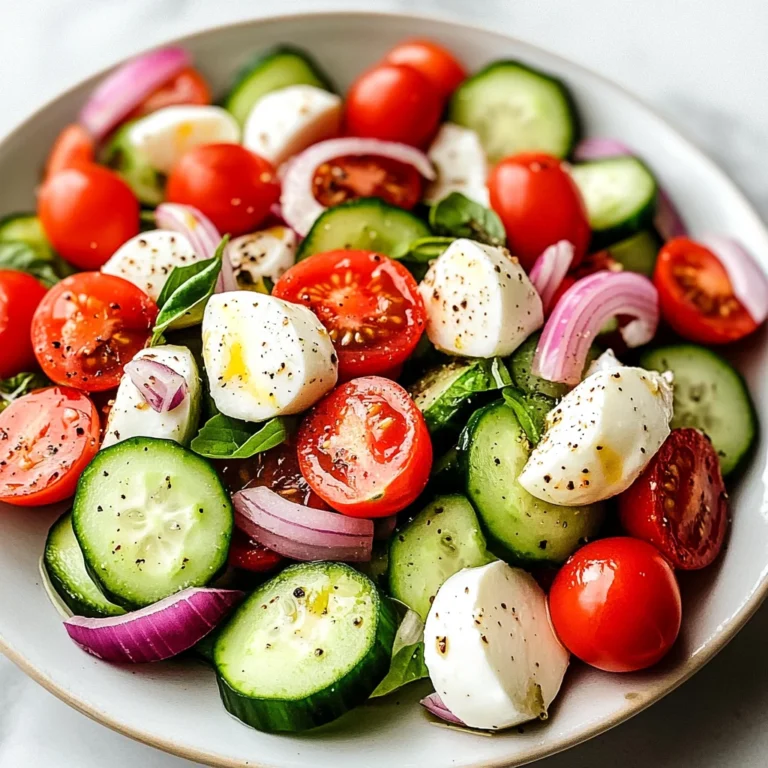 Fresh Cucumber Caprese Salad
