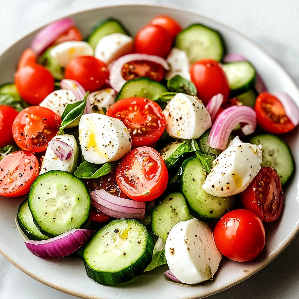 Fresh Cucumber Caprese Salad