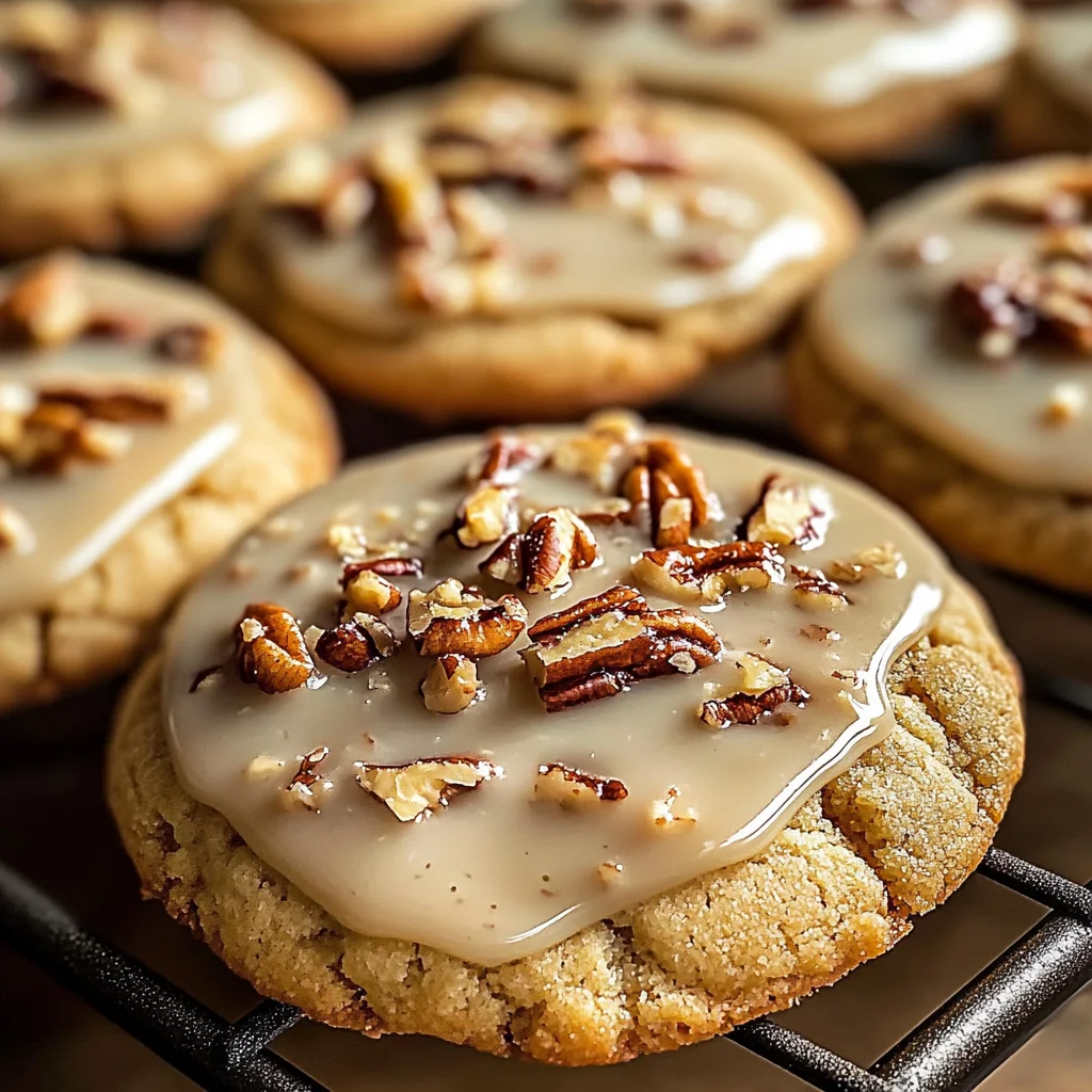 Frosted Butter Pecan Cookies
