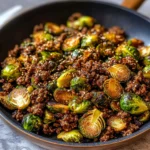 Ground Beef and Brussels Sprouts