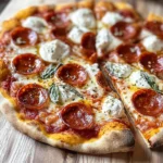 Hot Honey Pepperoni Ricotta Pizza : Sweet and Spicy