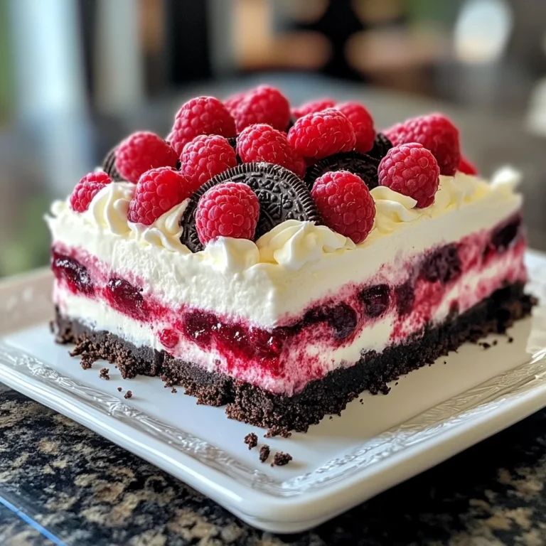 Raspberry Chocolate Lasagna Dessert