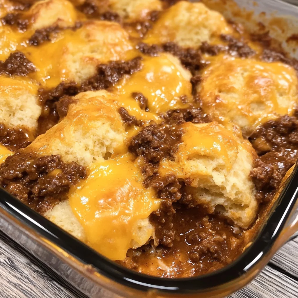 Sloppy Joe Biscuit Casserole