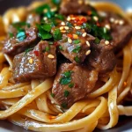 Sweet and Spicy Garlic Steak Pasta