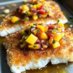 Tropical Coconut Crusted Fish with Mango Salsa