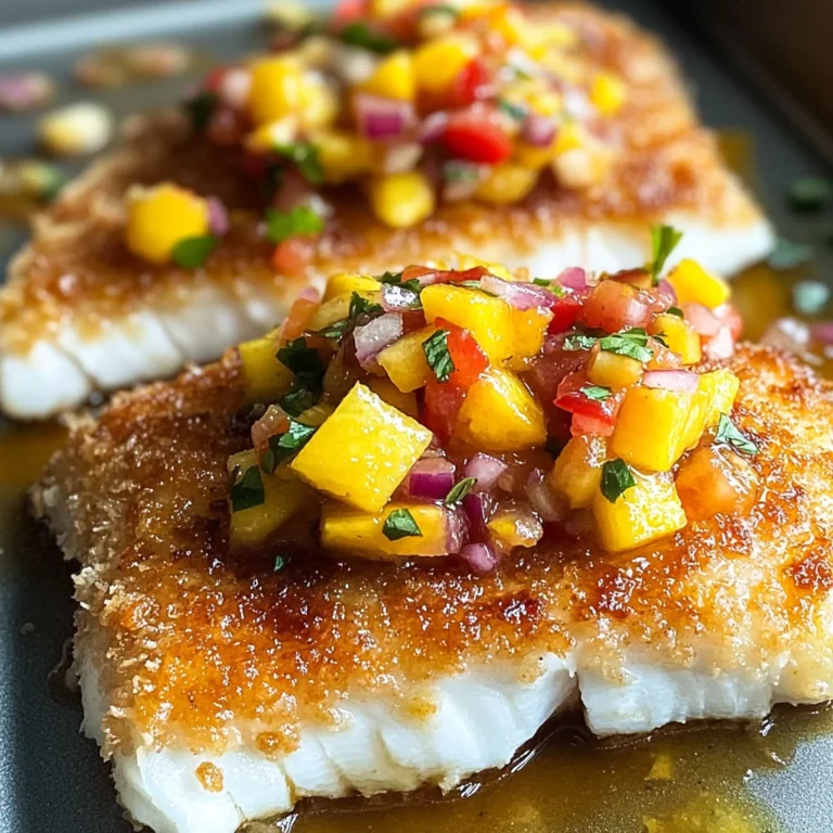 Tropical Coconut Crusted Fish with Mango Salsa