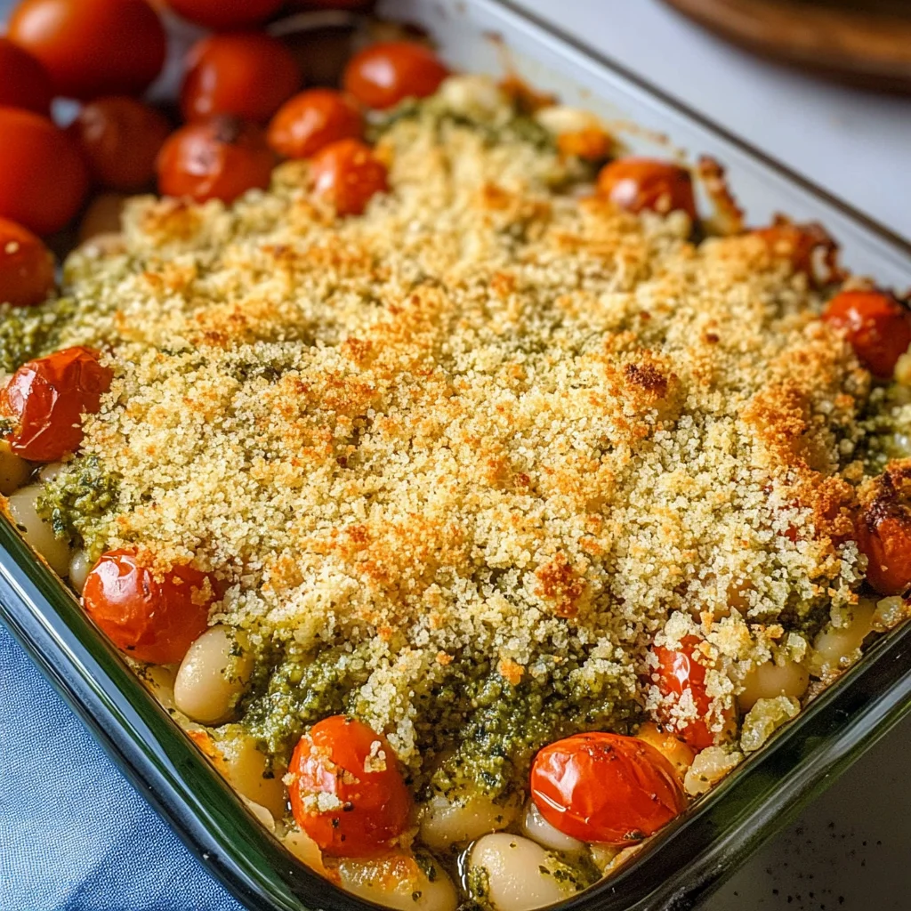 White Bean and Pesto Bake