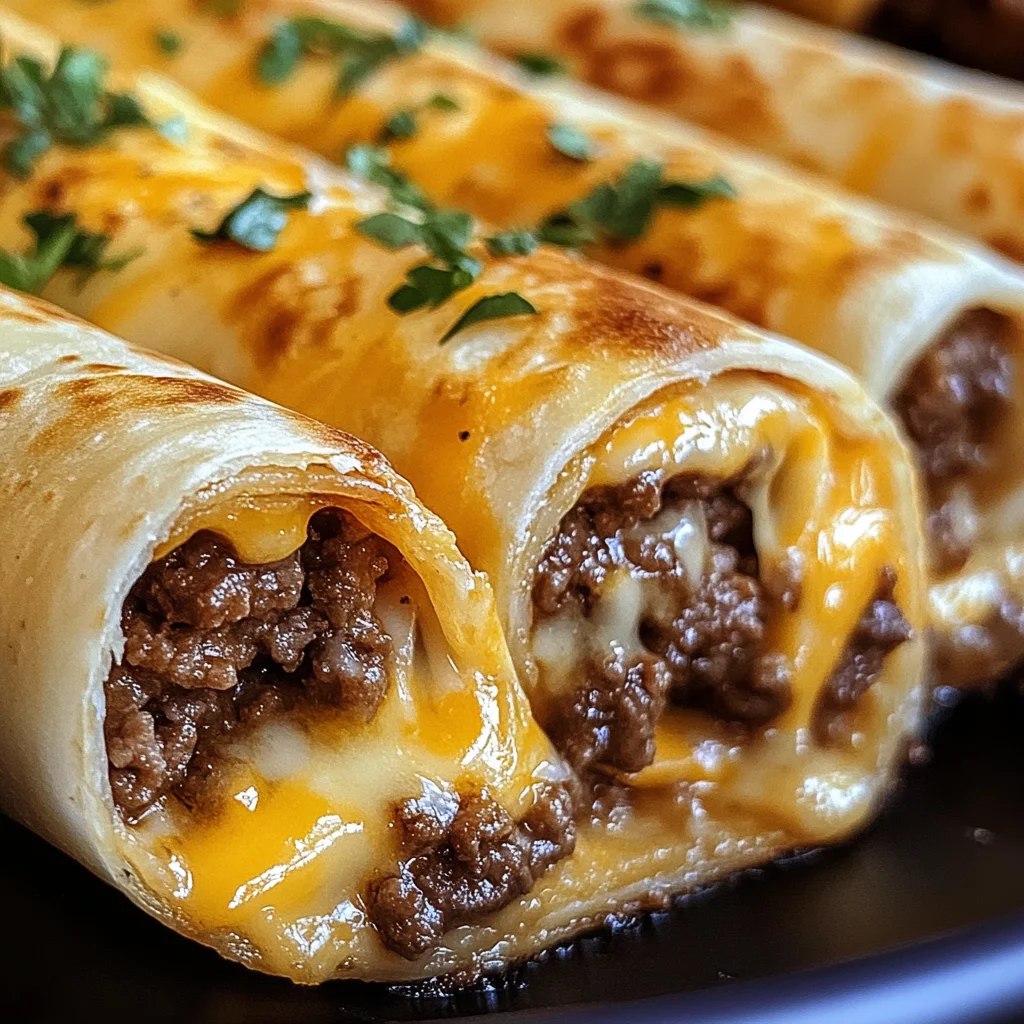 Cheesy Garlic Beef Roll-Ups
