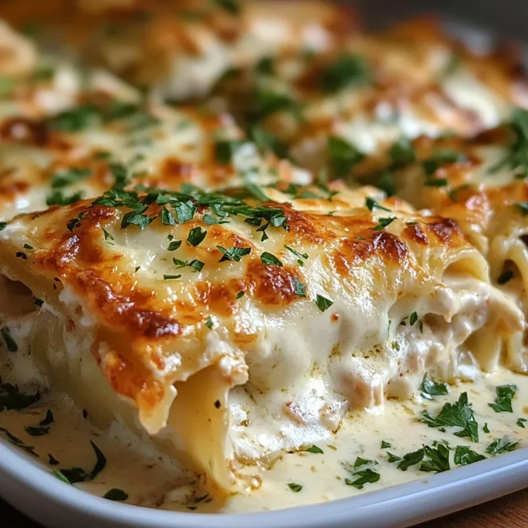 Chicken Alfredo Lasagna Rolls