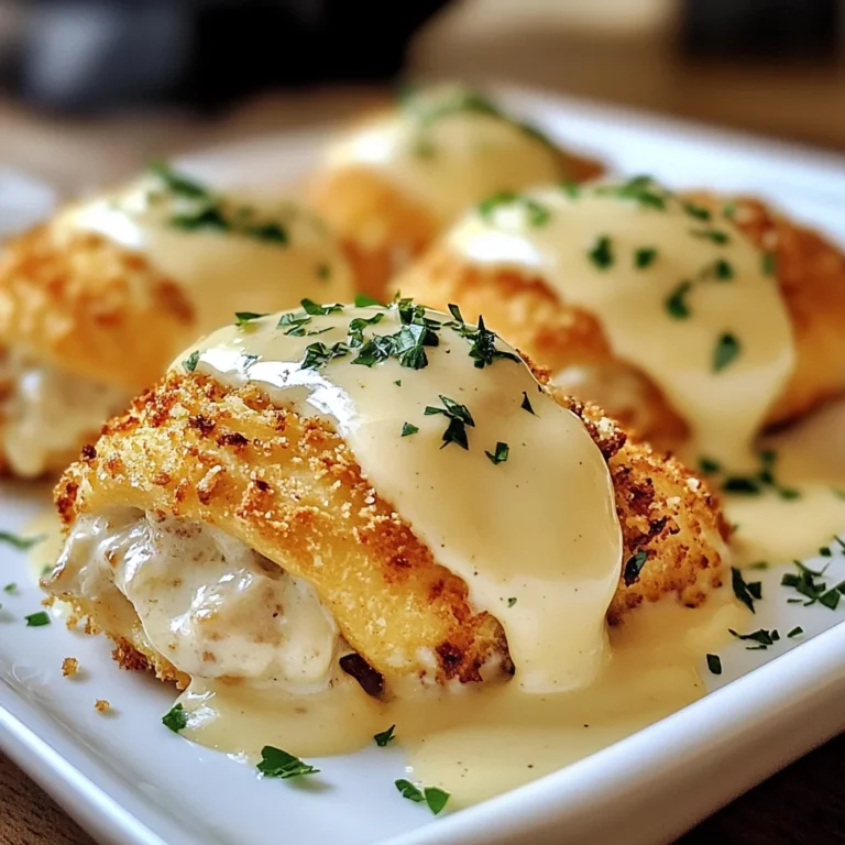 Chicken Pillows with Creamy Parmesan Sauce
