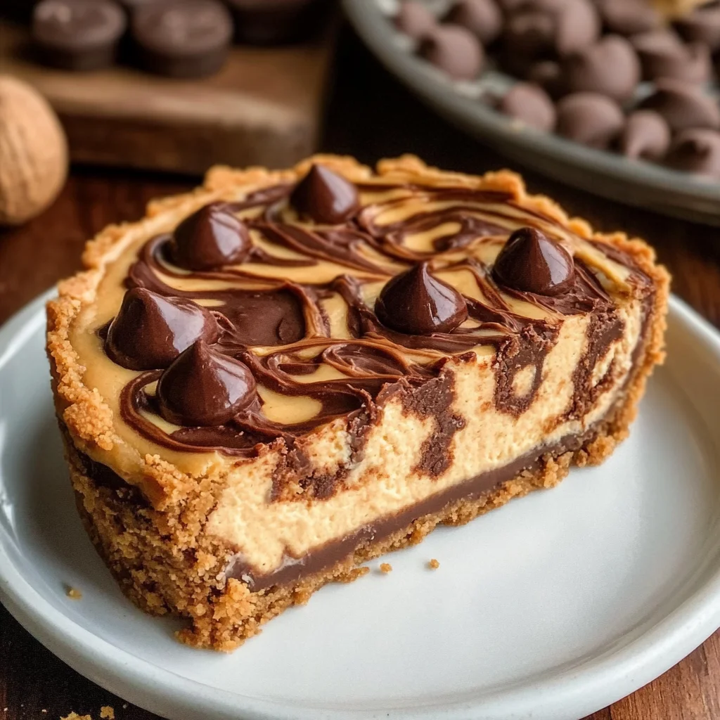 Chocolate Peanut Butter Swirl Cheesecake