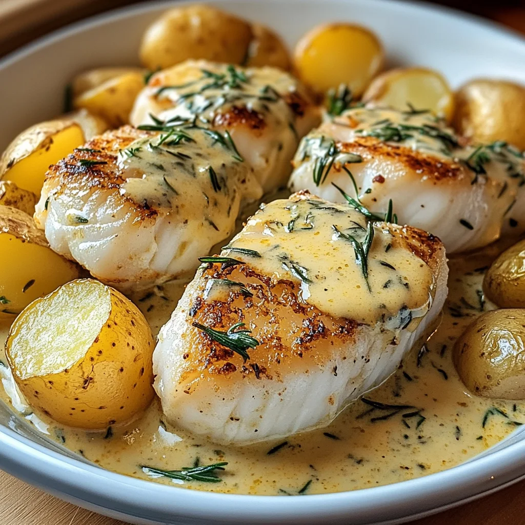Cod & Potatoes in Rosemary Cream Sauce