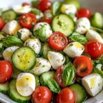 Easy Cucumber Mozzarella Salad