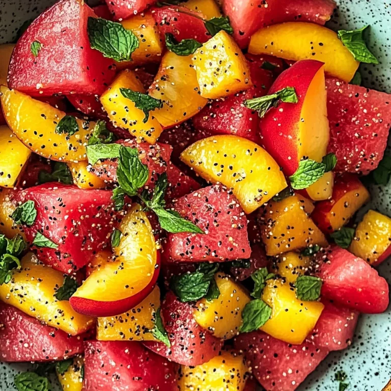 Easy Summer Peach Watermelon Salad