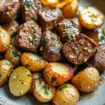 Garlic Steak Bites and Potatoes