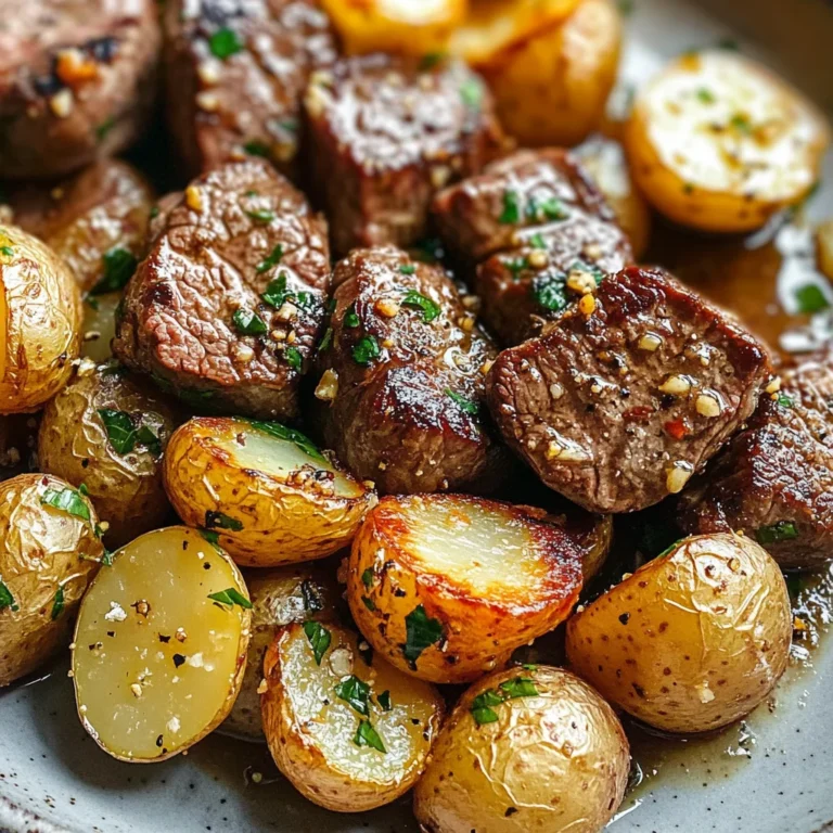 Garlic Steak Bites and Potatoes