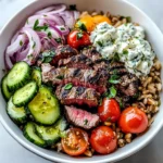 Mediterranean Steak Bowl with Tzatziki