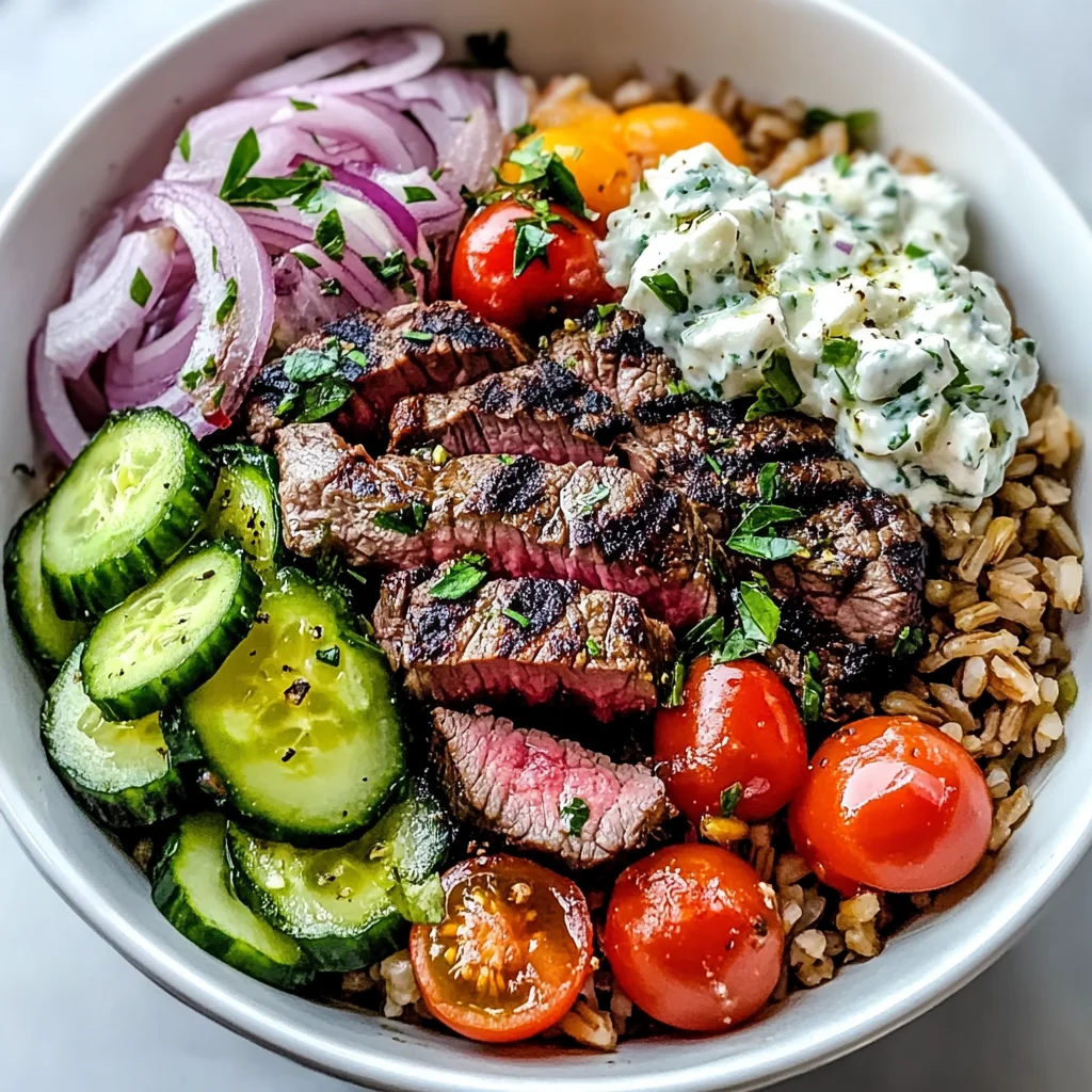 Mediterranean Steak Bowl with Tzatziki