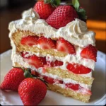 Moist Strawberry Shortcake Cake with Whipped Cream Frosting