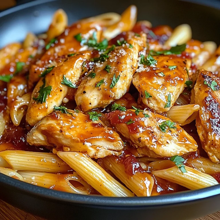 One-Pan Tangy Honey BBQ Chicken Penne