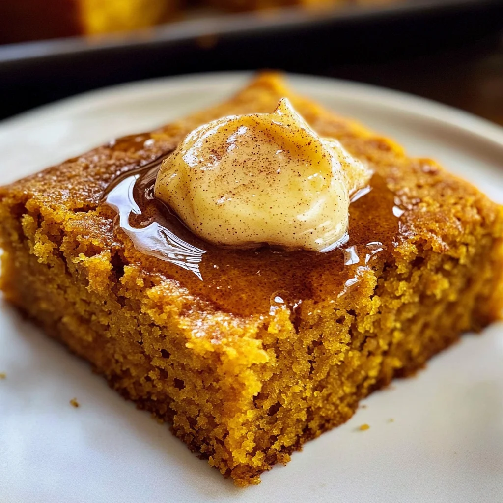 Pumpkin Cornbread with Cinnamon Honey Butter