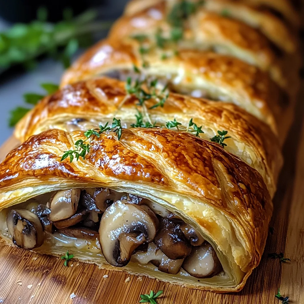 Savory Mushroom & Gruyère Puff Pastry Braid