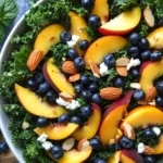 Summer Peach & Blueberry Kale Salad