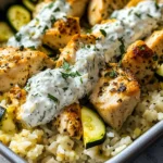Easy Chicken Tzatziki Rice Bake