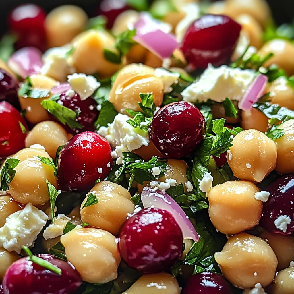 Feta & Cranberry Chickpeas with Lemon Vinaigrette