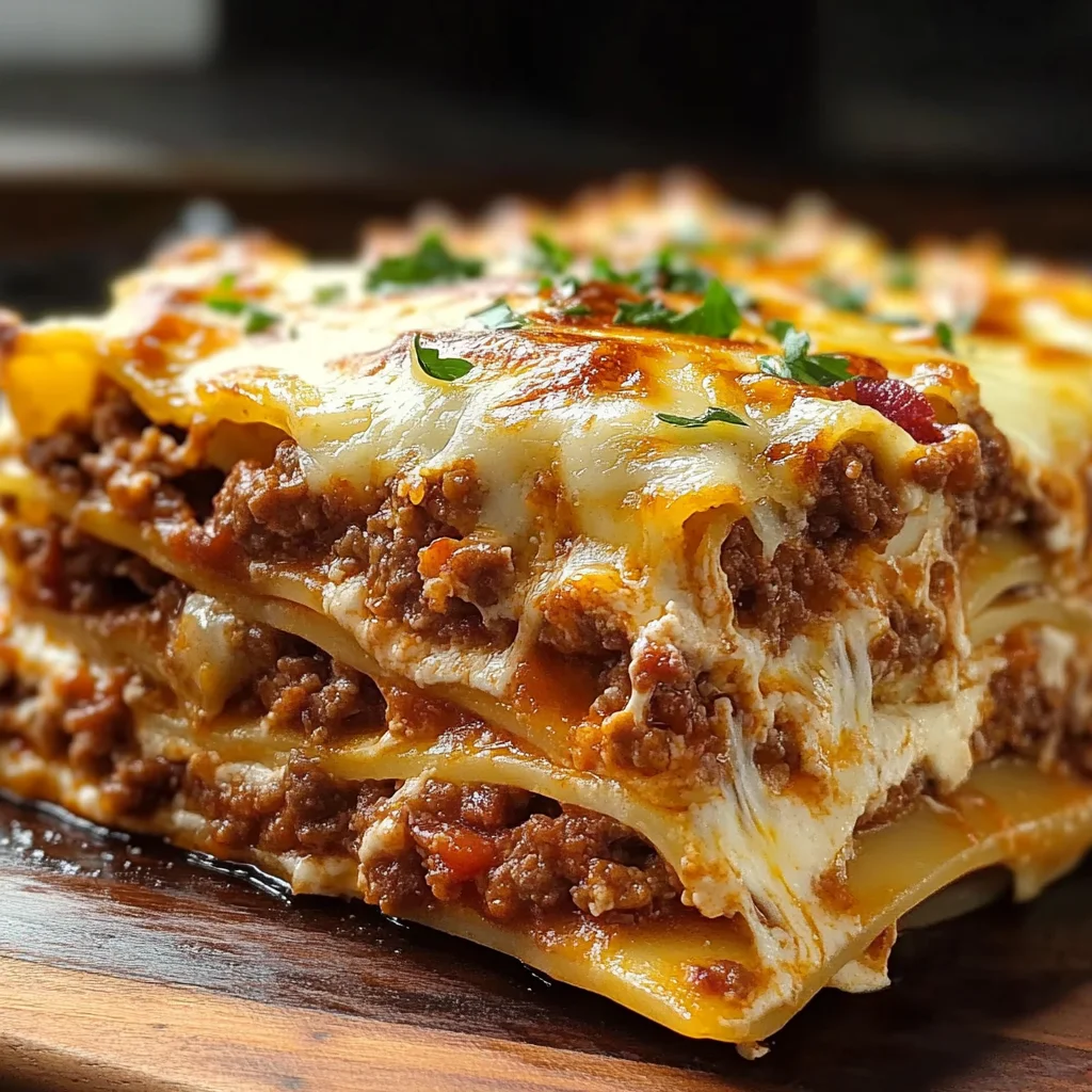 Parmesan Garlic Turkey Bacon Cheeseburger Lasagna Recipe