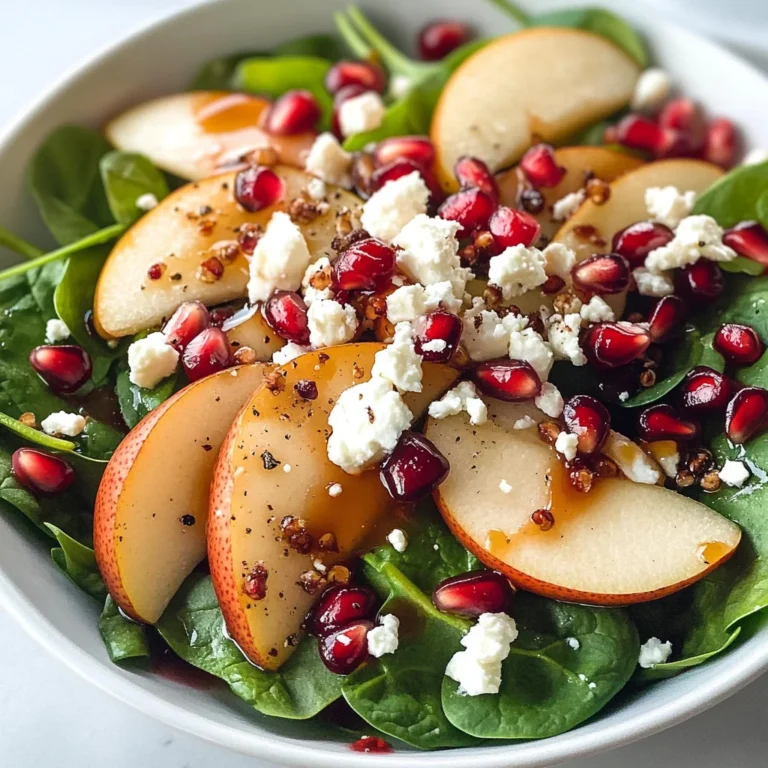 Pear, Pomegranate and Spinach Salad