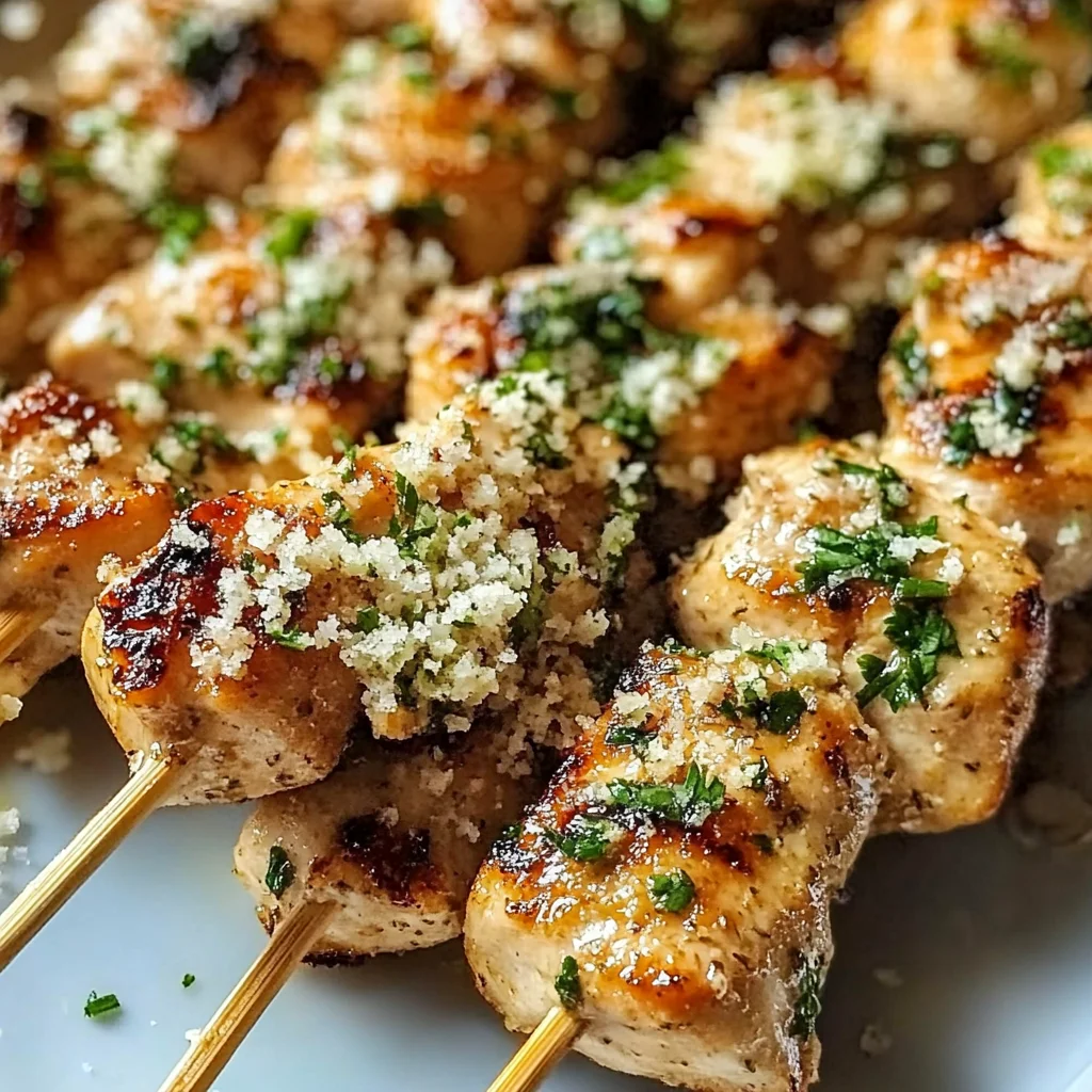 Ranch Garlic Parmesan Chicken Skewers